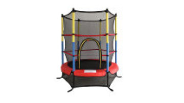 Children's Indoor Trampoline Jumper 140 cm Edge Cover Padded Poles, Rubber Rope Suspension Safety Net1