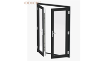 French Double Door Design Aluminum Extrusion Frame Exterior Outdoor Glass Doors Modern Style 2 panel Glass  Swing Doors1