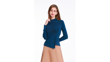 Stand Collar Long Sleeve Knitted Top