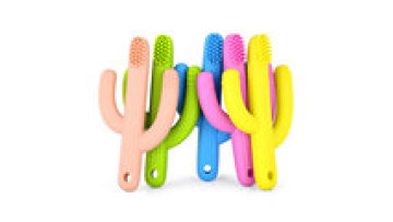 Sensory Silicone Chew Toy Baby Teether Toothbrush Cactus Baby Teether Set Silicone1