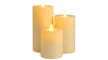 Flat top moving wick led flameless pillar candles