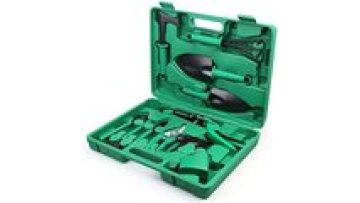 Customized Portable Garden Work Tools Set 10pieces green Heavy Duty Garden Tool Set With Carrying Case1
