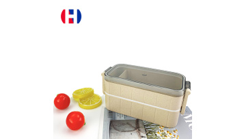 Reusable plastic double layer bento box lunch box HOZ Kitchenware Household Products1