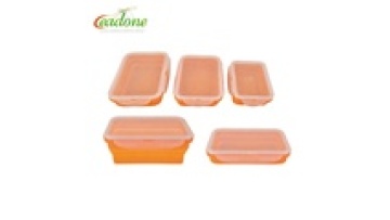 3 pieces /set Food Grade Silicone Lunch Box Durable and Convenient Folding Lunch Box Food Storage Containers With Lid1