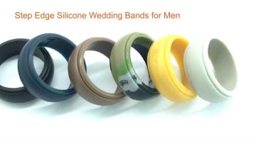 Amazon Best Seller Silicone Ring Step Edge Wedding Band Silicone Sports Rings For Men - Buy Silicone Wedding Rings For Wommen Thin Rubber Wedding Bands Stackable Braided Ring,8mm Silicone Wedding Ring,Newest Ring For Wedding Ring For Men