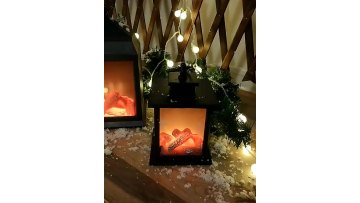 Flame Effect Lamp Creative Home Retro Decoration Christmas Gift LED Lamp Flame Lamp Square Fireplace Lantern1