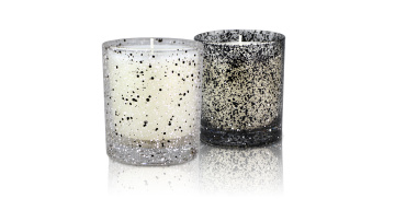 Scented glass jar candles with spot