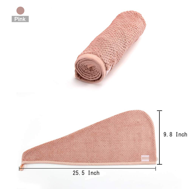 Twist Wrap Hair Drying Towel With Buttons