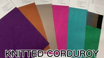 Multi Colors Available 100% polyester Knitting 6 Stripe Wales Stretch Corduroy Fabric For Garment1