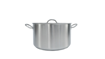 Stainless steel high pot with lid, two handles