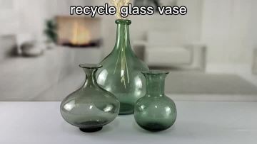 recycled bubble glass vase