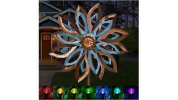Yard Garden Wind Spinners with Solar Lights