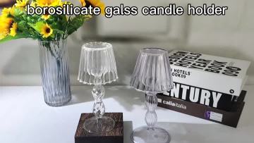 ribbed glass candlestick