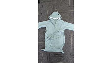 kids shark cotton terry bathrobe