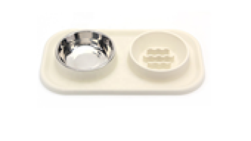 Custom Stainless Steel Pet Bowl Slow Feeder Dog Food Bowl with Non-Skid Silicone Mat1