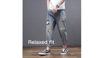 OEM Slim Ripped High Quality Skinny Fit paint distress jean brand Denim Jeans Custom Men  Jean Pants1