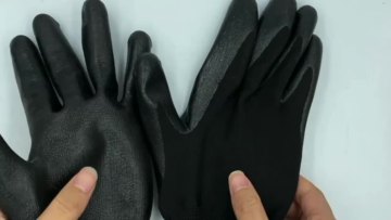 Hespax Factory OEM Double Dipped Nitrile Sandy Finish Palm Coated Safety Work Gloves Waterproof Oilfield Durable Gloves1