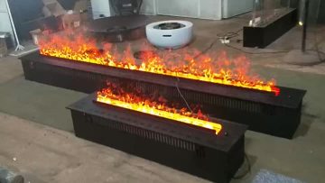 3D water steam fireplace video