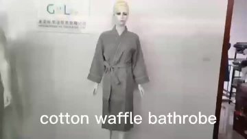 unisex long cotton spa dress robes waffle bathrobe