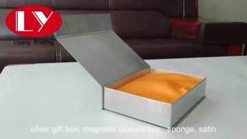 Silver gift box magnetic lid