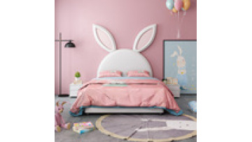 Lovely furniture white bed for girl twin girls pink children on sale1