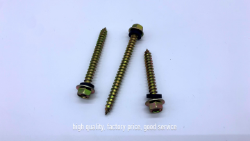 yellow zinc plated self-drilling/tapping screw #12 5.5mm hex washer head self-tapping screw with EPDM washer1