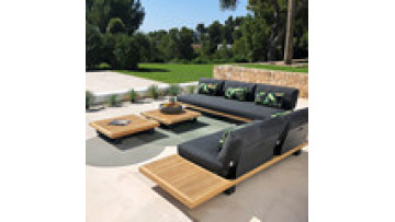 Modern Teak Wood Furniture with Cushions Waterproof Living Room Balcony Garden Patio Hotel Sectional Outdoor Sofa1