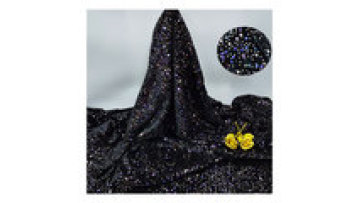 2024 Hot selling beautiful Sequin Fabric Embroidery Holographic Sequin velvet Fabric for women dress1