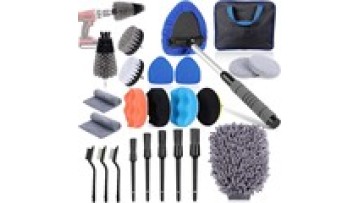 25 PCS interior detailing drill brush car cleaning kit car wash equipment washing tool kit1