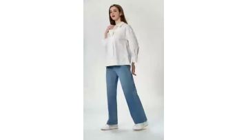 Light Blue Denim Straight-leg Trousers