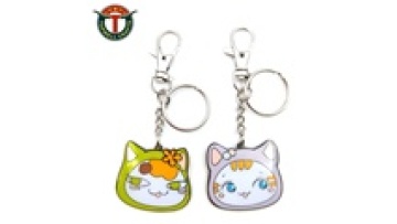 China manufacturer custom metal zinc alloy cartoon soft enamel silver plated cute keychain1