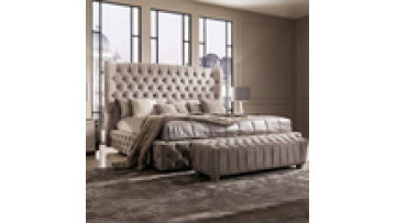 Tufted fabric Upholstered Italy luxury bed design furniture bedroom set king size bed frame1