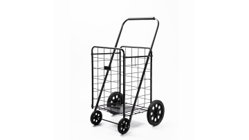 80KGS Factory Customized Portable Folding steel wire shopping hand carts for supermarket folding steel wire shopping cart1