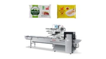 Automatic Flow Servo Pouch Food Frozen Meat Plastic Tray Sealing Packing Machine1