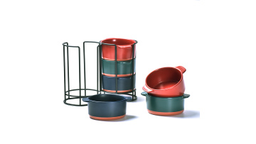 Stackable Bowl with iron stand
