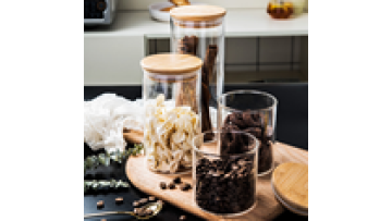 Food Storage Jars With Bamboo Lid Waterproof Borosilicate Glass Jar1