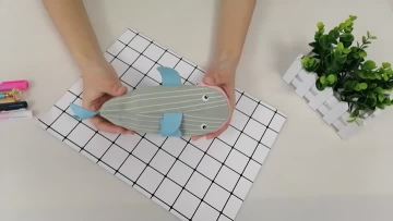 Custom unique fish shape cute canvas pencil case