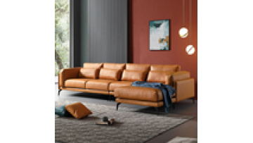 Modern simple and light luxury home furnishing living room sofa leather luxury L-shaped sofa chaise longue corner sofa chair1