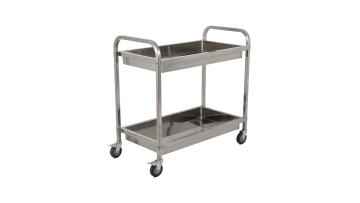 stainless steel dish collecting trolley