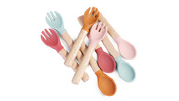 Top Quality Durable Baby Safety Spoons Rubber Set Baby Plate Bowl Silicone Spoon And Fork1