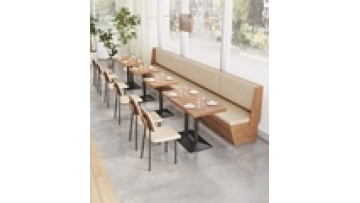 Modern Commercial Fast Food Banquette Leather Sofa Solid Wood Restaurant Seating Booth for Cafe School & Dining Restaurants1