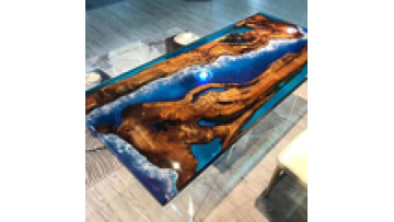 Home Furniture Factory Direct Solid Walnut Wood Restaurant Kitchen Epoxy Resin Slab Dining River Table1
