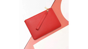 red pebble women clutch bag