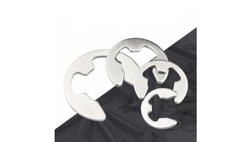 E-shaped snap ring