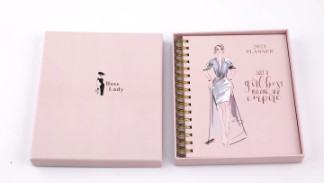 2021 2022 Custom Luxury Life New Arrivals A5 Paper Spiral Pink Journal Notebooks Agenda Weekly Monthly Daily Planner for Women1
