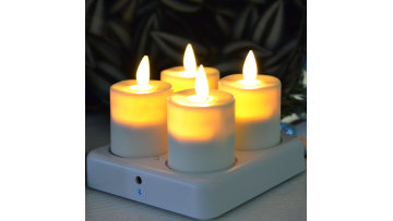 Dancing flame led flameless tealight candles set of 4