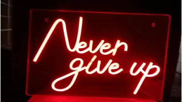 LED Outdoor Wall Neon Sign Light Never Give Up Love Cupid Open LED Neon Sign Light Night Gift Party Wedding Home Decor Adverting1