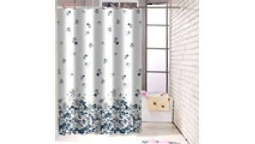 Waterproof shower curtains 100%polyester bathroom shower curtain with hooks1