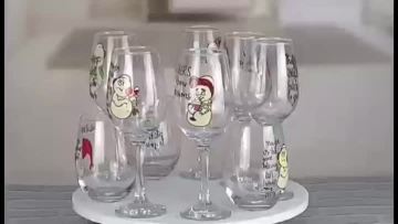 personalised transparent wine glass set custom logo