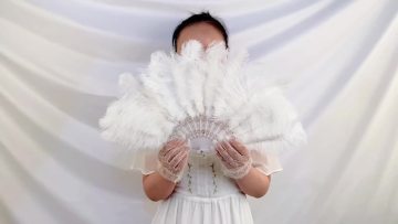 New Products Africa Wedding Bride White Marabou Hand Fans1